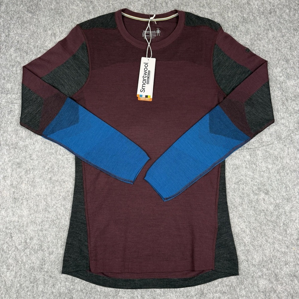 NWT Smartwool Men's Intraknit Thermal Merino Base Layer Shirt Crew Sz S Purple
